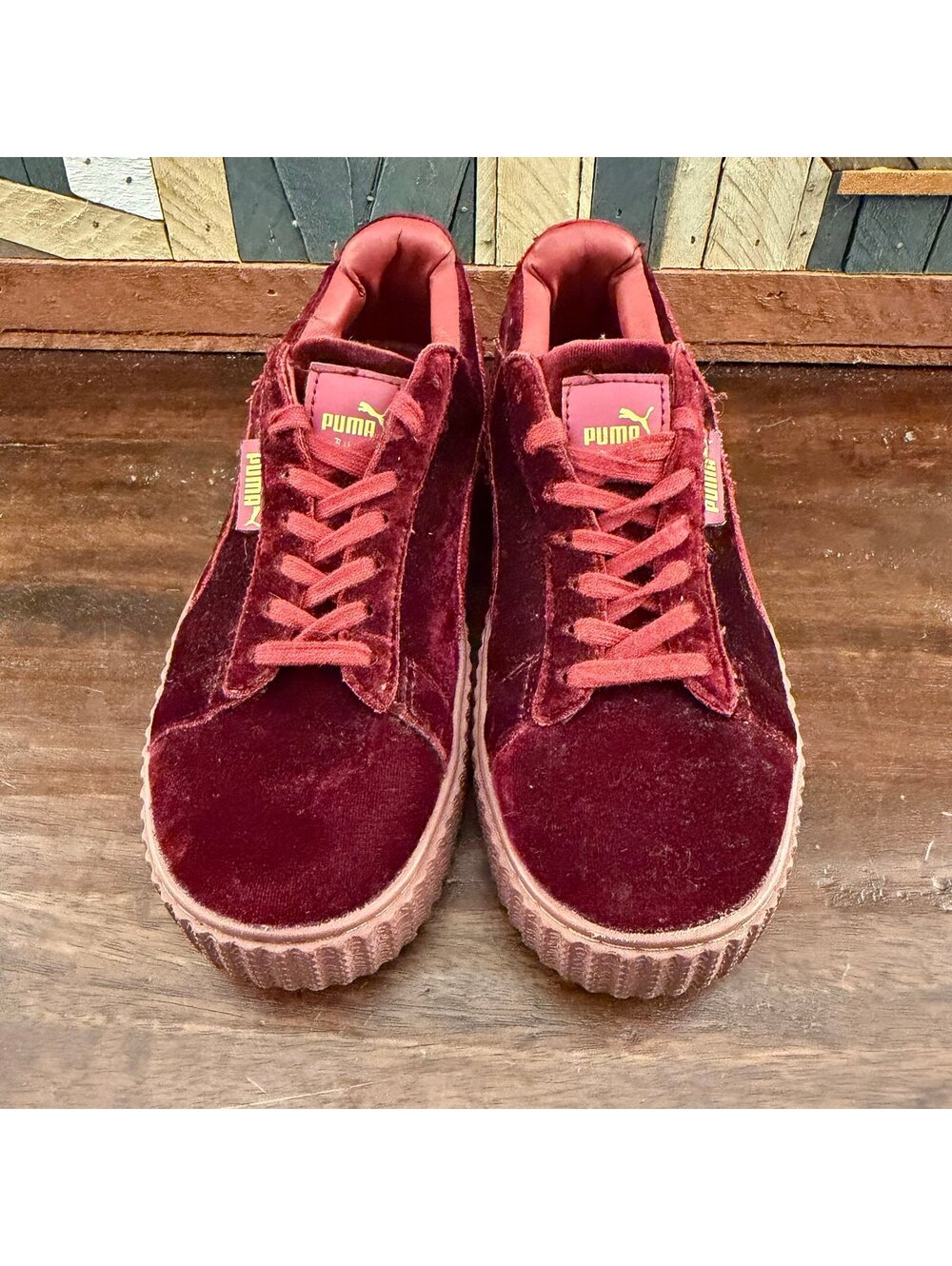 FENTY Puma x Rihanna Velvet Creeper 'Burgundy' Sneakers Size US Women's 8.5 - Picture 2 of 7